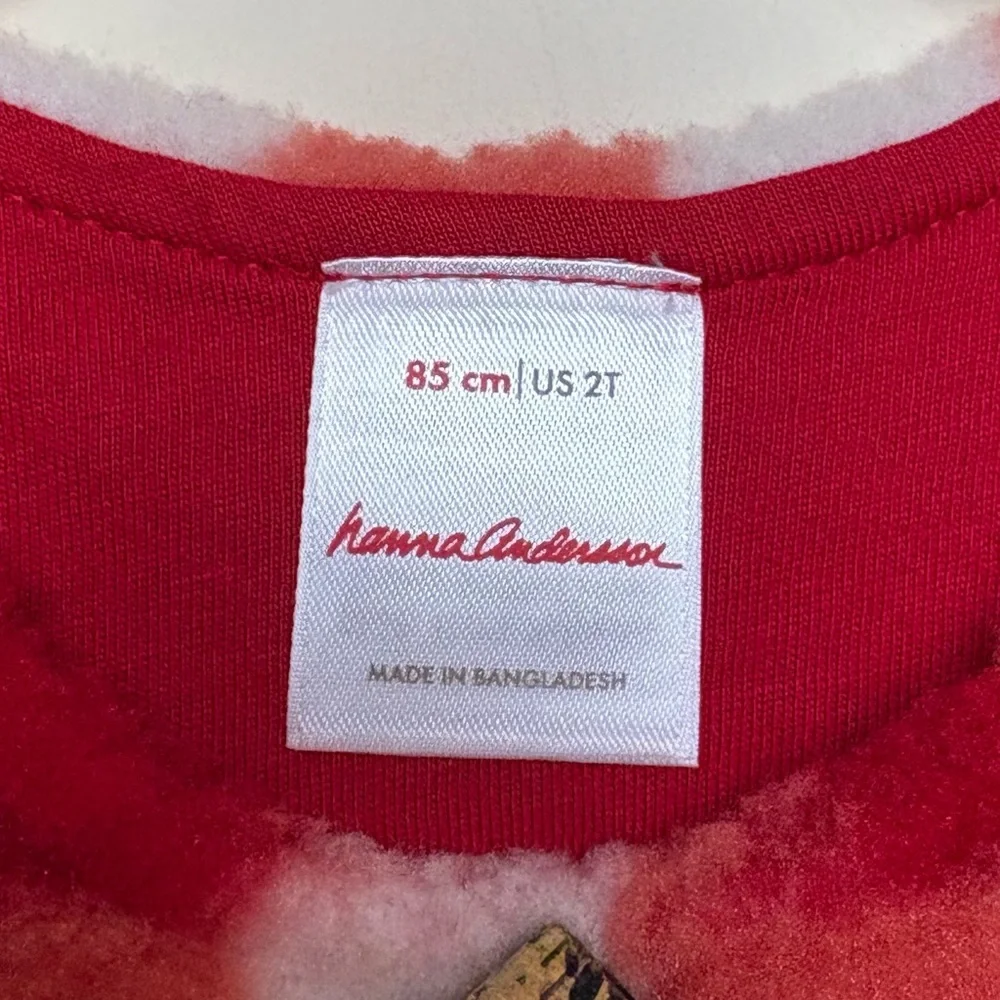 Hanna Andersson Red Buffalo Check Fleece Cozy Jumpsuit Baby Toddler Size 2T warm